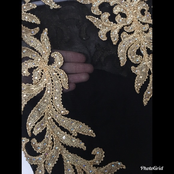 Black and Gold Prom Dress - Picture 7 of 7